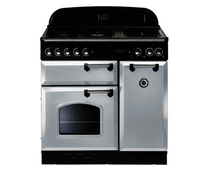 Rangemaster Classic 90 Dual Fuel Range Cooker - White & Chrome